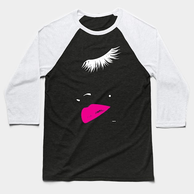 Eye Lashes In Vogue dark t-shirt Lips Print Shirt Tops Tees Baseball T-Shirt by creative